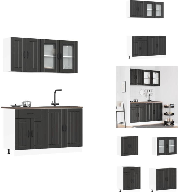 Vidaxl - 4-tlg. Küchenschrank-Set Kalmar Schwarz Holzwerkstoff - Küchenschrank-Set - Küchenschrank-Sets - Küchenzeile Ei...