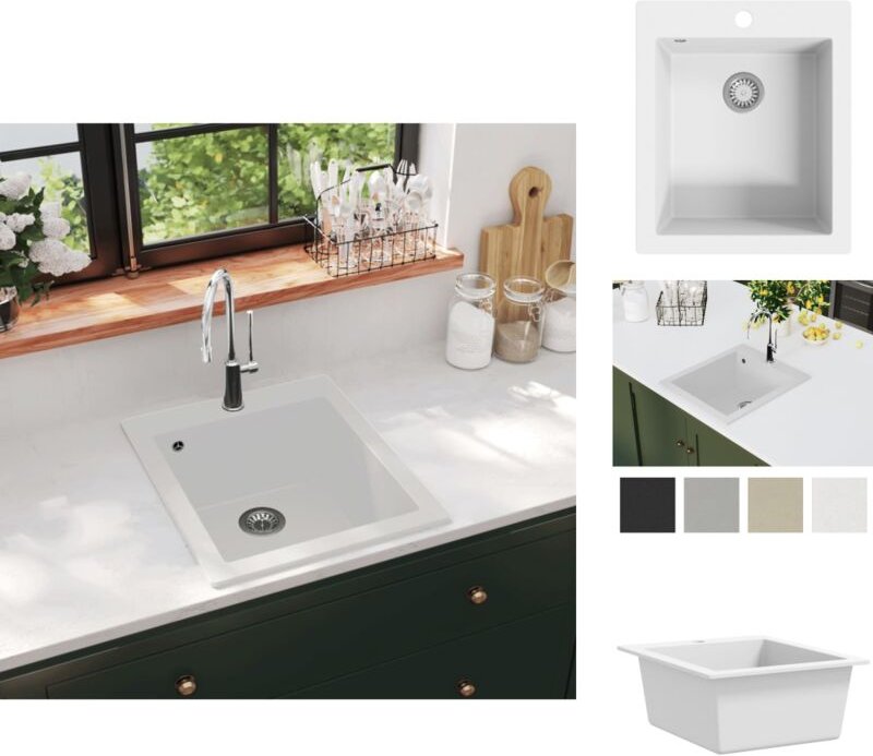 Vidaxl - Küchenspülen & Spülbecken - Living Granitspüle Einzelbecken Cremeweiß - Weiß