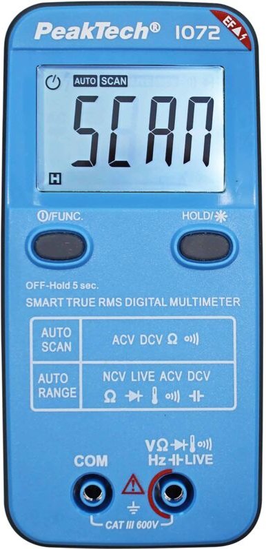 PEAKTECH Smart-Multimeter, P 1072, 600 V AC/DC, NCV, True RMS