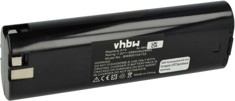 Vhbw - Akku kompatibel mit aeg AL7, B-72, B-72A, B72A, ABE10, ABS10, ABSE10, AL77 Elektrowerkzeug (3300 mAh, NiMH, 7,2 v...
