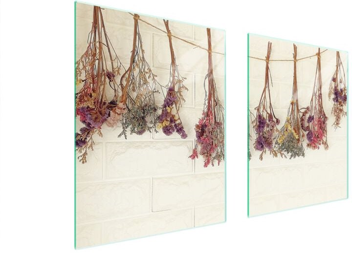 GLASSCHUTZPLATTE FÜR HERD 85x52 BLUMEN