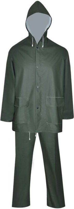 2-tlg. Regenanzug Wasserdicht Strapazierfähig mit Kapuze Grün M vidaXL