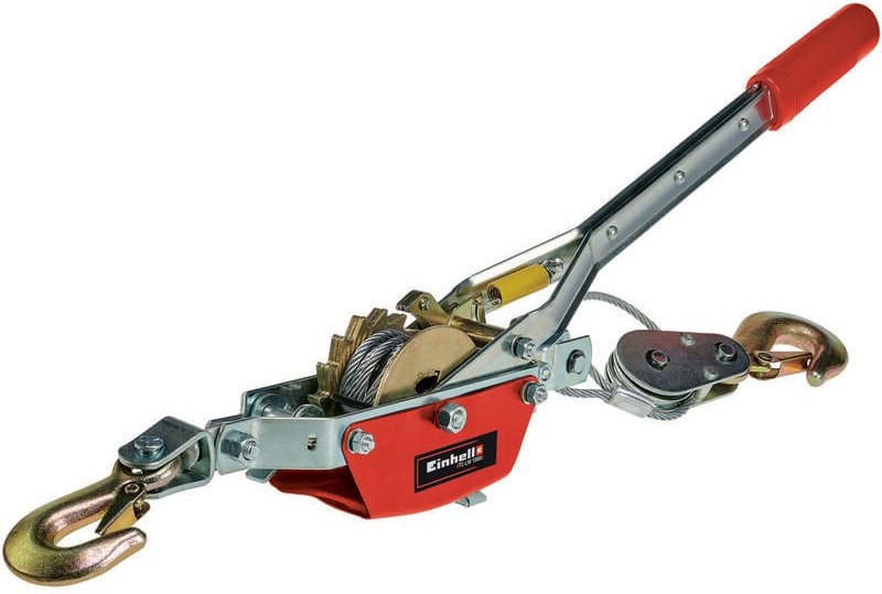 Einhell - Handhebelseilzug tc-lw 1000 (2,2 Meter langes drallfreies Drahtseil, max. Zugkraft mit Umlenkrolle 1.000 kg, i...