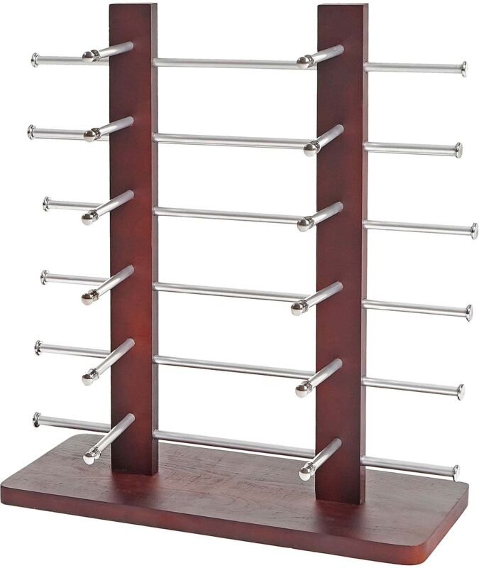 HHG - Brillenständer Var, Brillenhalter Brillendisplay für 12 Brillen, 42x39cm braun