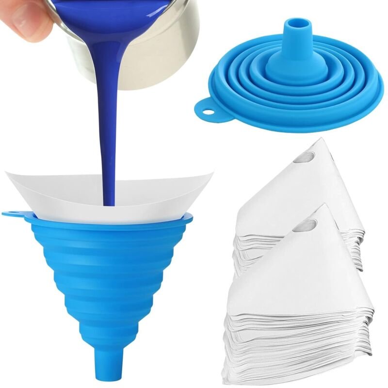 100 Stück Einweg-Farbfiltersiebe aus Papier, Silikonfilter, Trichterkegelfilter für Auto-Spritzpistolen, TREETALK