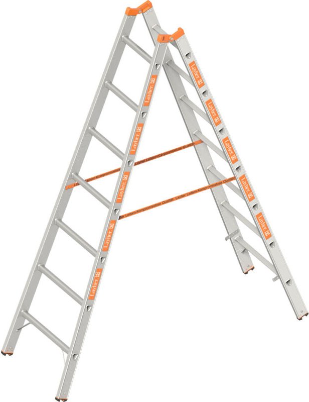 Layher Topic 1039 Sprossenstehleiter 2x7 Sprossen