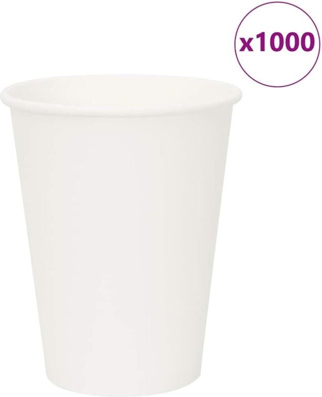 vidaXL Pappbecher 1000 Stk. 12oz 300ml Weiß