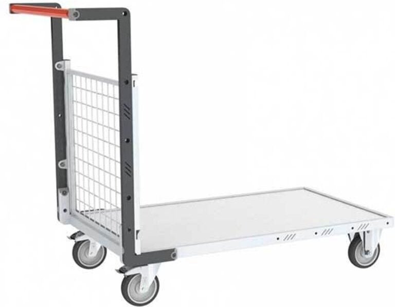 Modularer Transportwagen 1-seitig mit Gitter - Platte 835x500mm - Tragfähigkeit 250kg - 806724141