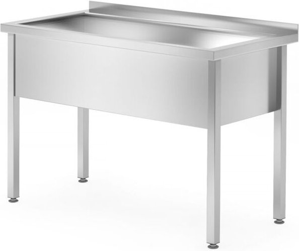 Einzelspültisch - geschweißt, Tiefe 700 mm, Becken 300 mm, Profi Line, 1000x700x(H)850mm - Hendi