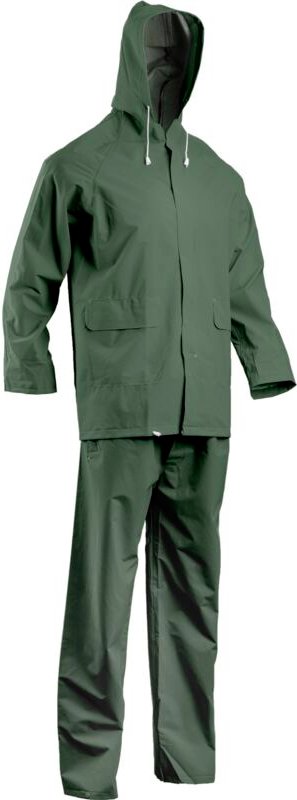 Set aus 10 - PVC-Arbeitsregenbekleidung SET - Grün L - 46/48