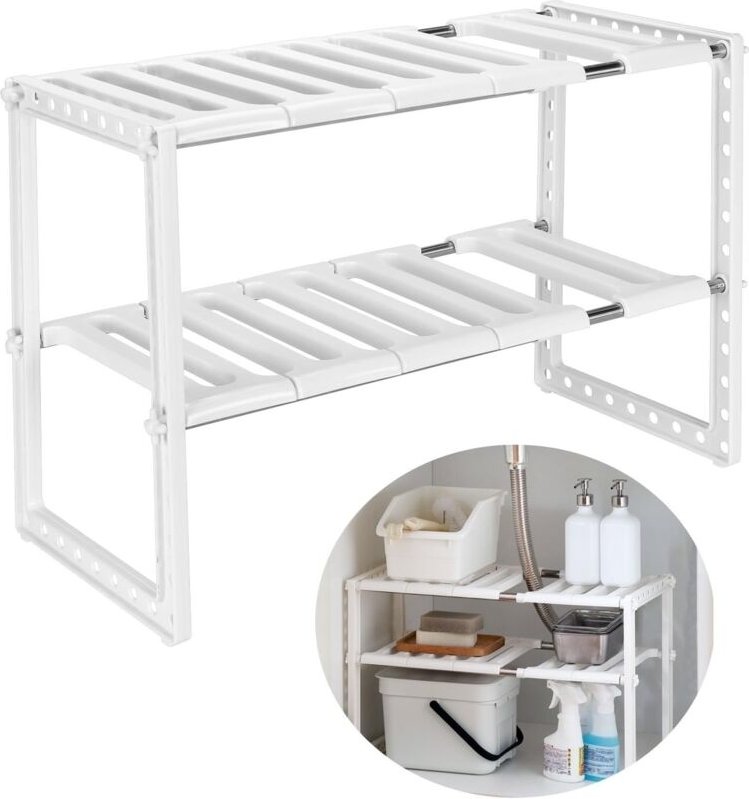 Aufbewahrungsregal unter der Spüle, erweiterbarer Rack-Organizer für Küche, Badezimmer, Schlafzimmer, Wohnzimmer, verste...