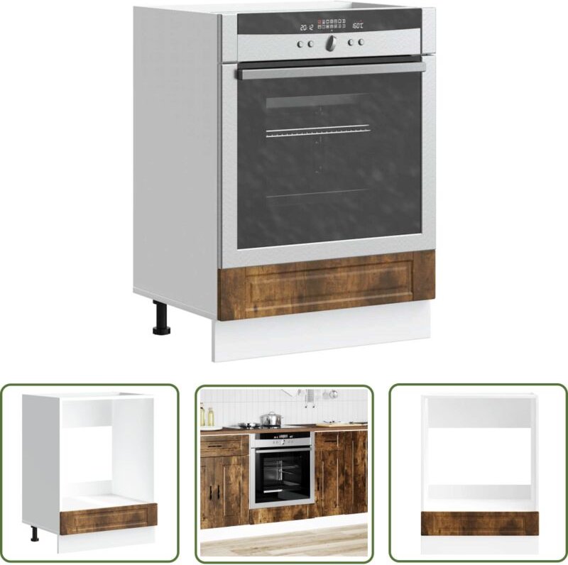 The Living Store - vidaXL Herdumbauschrank Porto Räuchereiche Holzwerkstoff