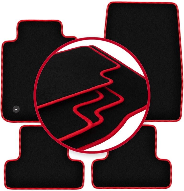 CARLUX-RED Autofußmatten für: Ford Mustang MK6 Coupé (2014-)