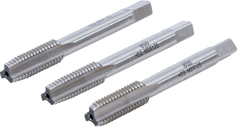 Oc-pro - Gewindebohrer-Satz Vor-, Mittel- und Fertigschneider hss-g M8 x 1,25 3-tlg.