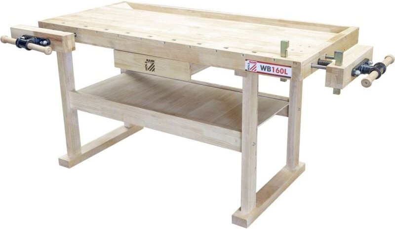 Holzmann - Werkbank WB160L inkl. 2 Metallbankhaken Werkbank