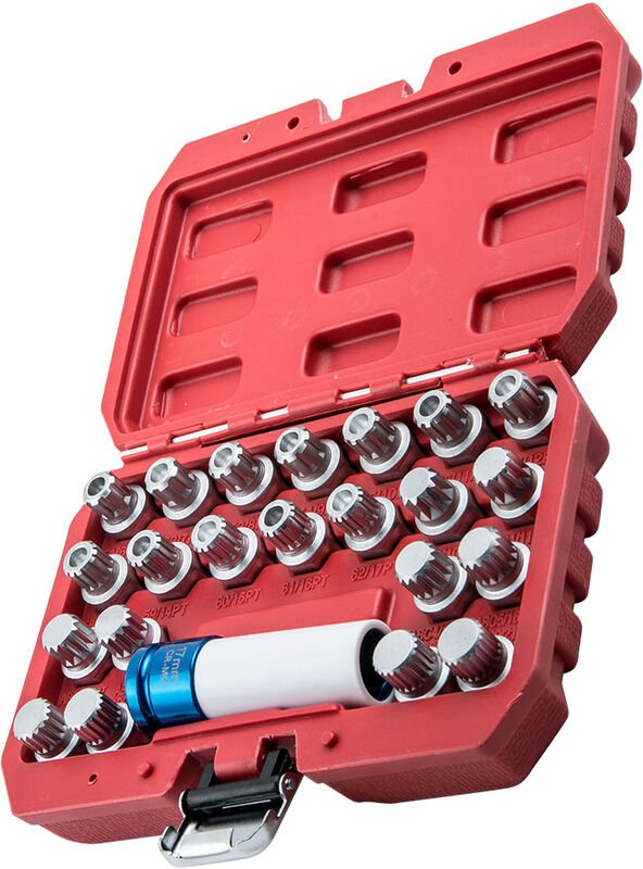 23-tlg. Felgenschloss Radschrauben Radbolzen Knacker Werzeugschlüssel Für VW23-tlg. Felgenschloss Radschrauben Radbolzen...