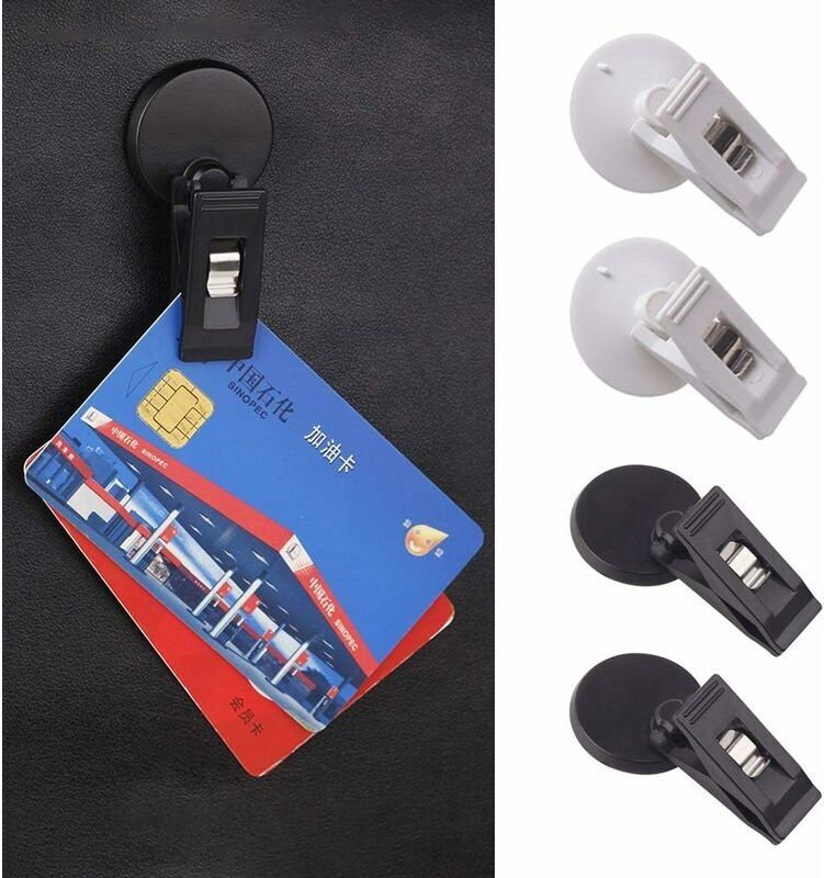 2 Paar Auto-Saugnapf-Clips, Saugnapf-Halter, Windschutzscheiben-Tickethalter, Saugnapf-Haken für Sonnenblende, Vorhang, ...