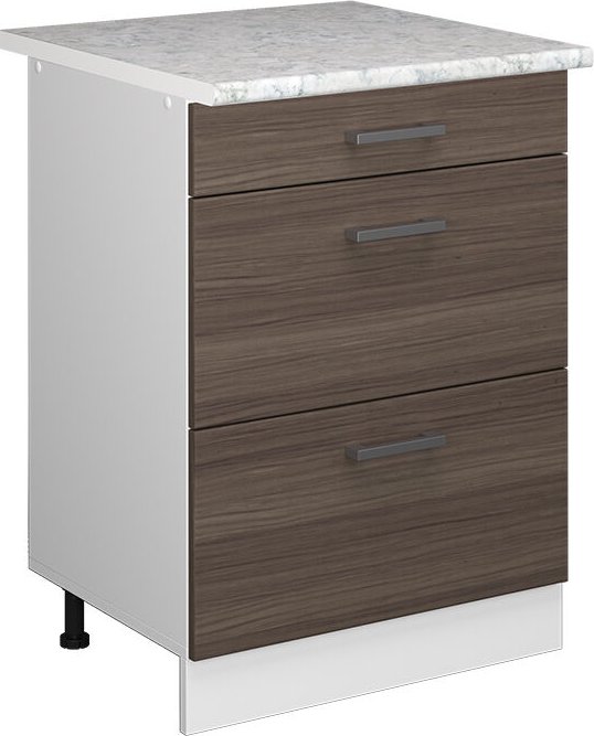Vicco - Unterschrank R-Line, Grau, 60 cm mit Schubladen