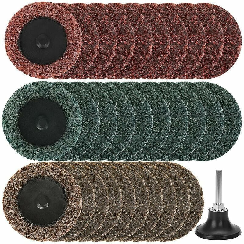 Bohrer-Set, 36 Stück, 2 Zoll Nylon-Schleifscheiben mit 6 mm Stütztellern für Schleifmaschinen – Band zur Vorbereitung vo...