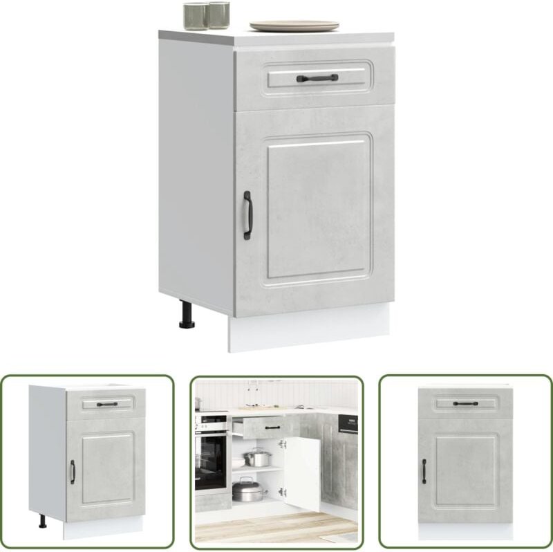 The Living Store - vidaXL Küchenunterschrank Kalmar Betongrau Holzwerkstoff
