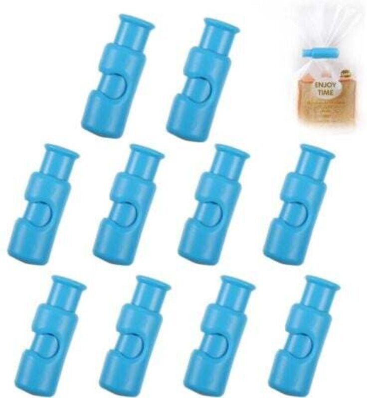 10er-Pack Gefrierbeutel-Clips, wiederverwendbare Beutel-Clips für offene Lebensmittel und Snacks, blau - Lablanc