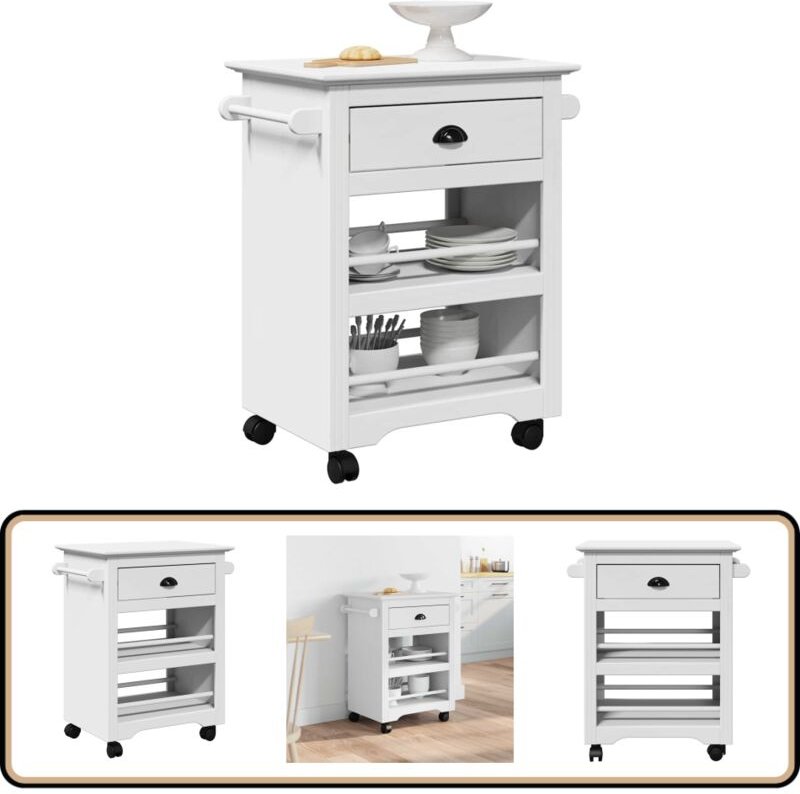 Küchenwagen bodo Weiß 67,5x45x80 cm - Vidaxl