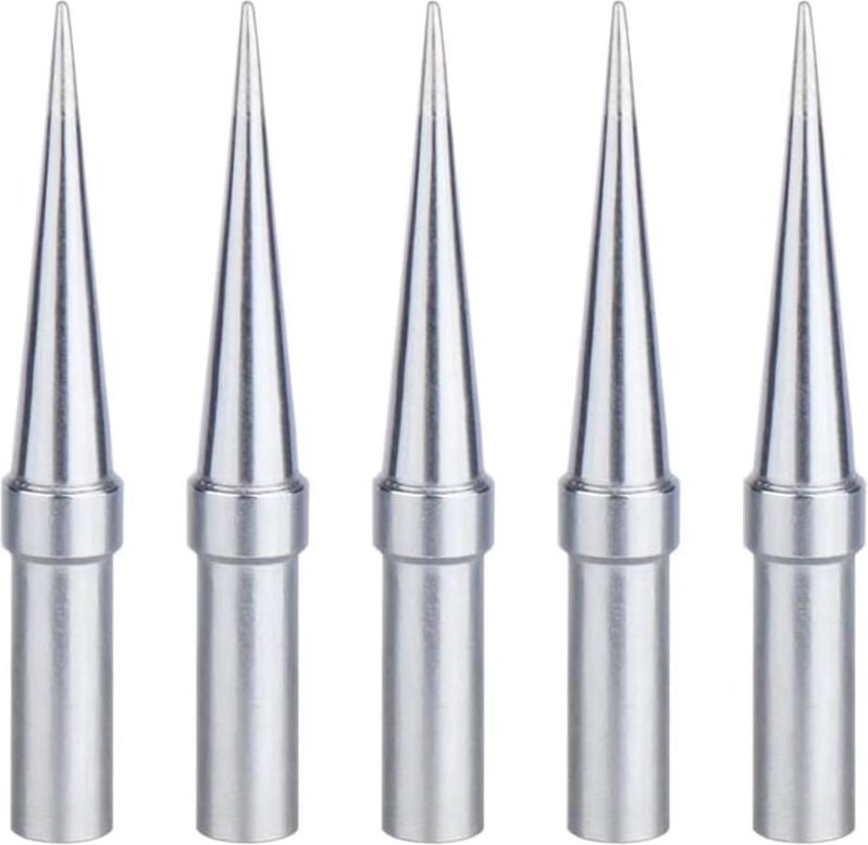 DOLASO Lötspitze, 5 Stück Conico-Lötkolbenspitze 0,4 mm Ersatz, vernickelte Kupferlötspitzen, anwendbar für Weller WESD5...
