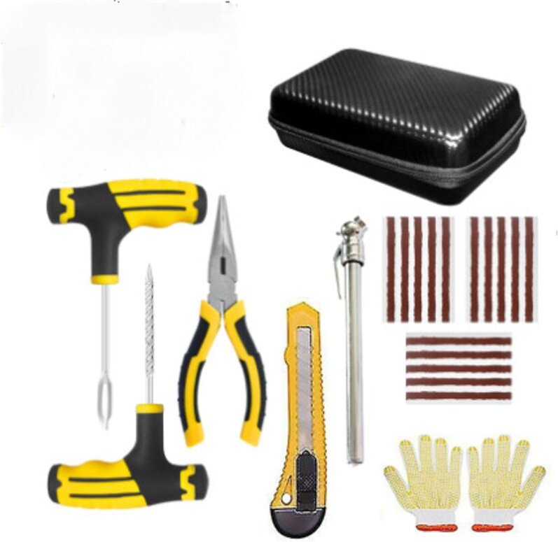 Autoreifen-Reparaturset, Reifenreparaturset, schlauchloses Auto-Pannenschutzset, komplettes Werkzeug für Ihre Reifenpann...