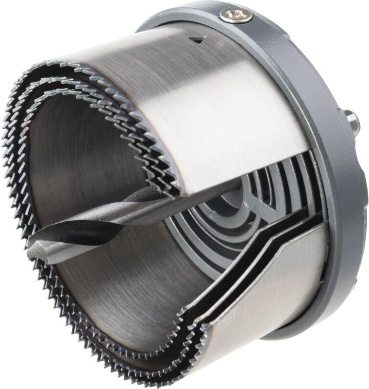 Wolfcraft - i Mehrkranzlochsäge "Professional" i 2154000 i ø 60–74 mm, Schnitttiefe 33 mm, Säge mit 3 Schnellwechsel-Ein...