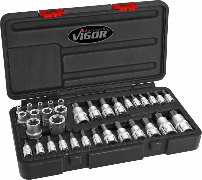 Thumbnail - Vigor - torx® Steckschlüssel-Satz V1781 Vierkant hohl 6,3 mm (1/4 Zoll), Vierkan