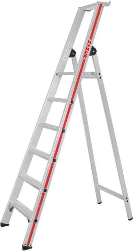 Hymer - Stufenstehleiter mit Plattform, einseitig begehbar, 14 Stufen, Standhöhe 3,25 m