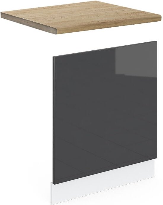 Vicco - Frontblende R-Line, Anthrazit Hochglanz, 60 cm , ap Eiche