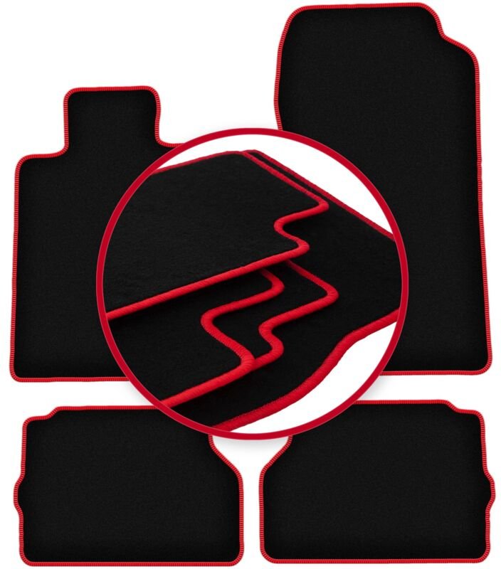 CARLUX-RED Autofußmatten für: Mercedes C140 / W140 Coupé (1992-1999)