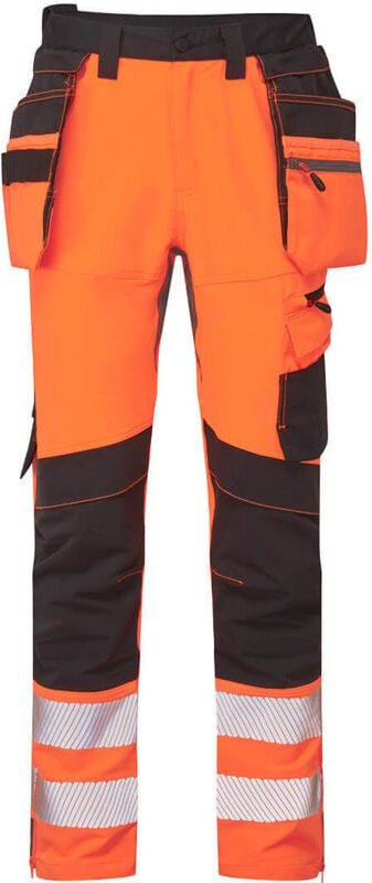 Thumbnail - DX4 Hochsichtbare Arbeitshose mit abnehmbaren, aufgesetzten Taschen Orange/Schwarz 2XL - FR(54) - UK(44)