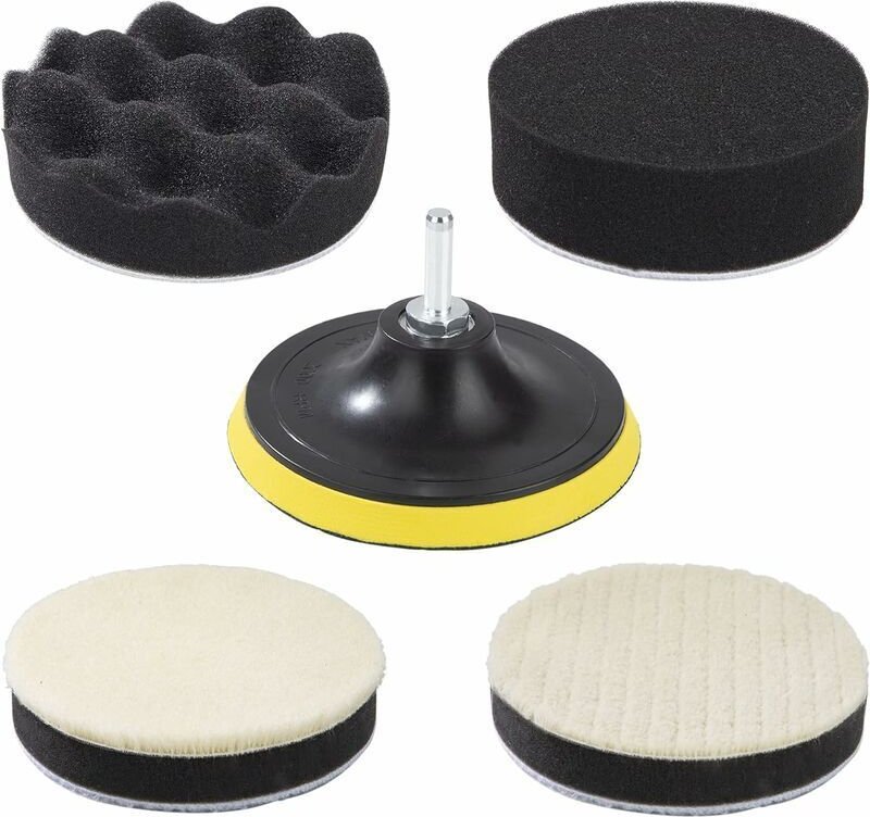 Thumbnail - Polierschwamm-Set zum Polieren und Polieren von Autos, Polierpads mit Bohradapter, 125 mm/5 Zoll, Polierscheibe, Polierp...
