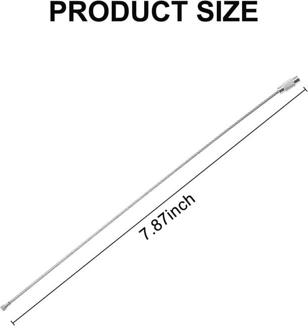 Tlily - Edelstahl 20cm Draht Schluesselbund Kabel Schluesselring (50 Stueck)