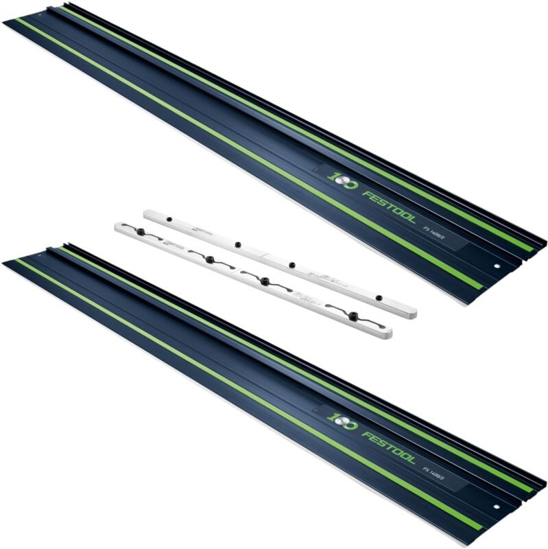 Festool 2x FS 1400/2 BL Führungsschiene 1400 mm Blau ( 2x 578246 ) 100Y Jubiläums Edition + FSV/2 Verbindungsstück ( 577...