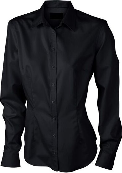 Jn Ladies lang Blouse JN615 100%BW, black, Größe l