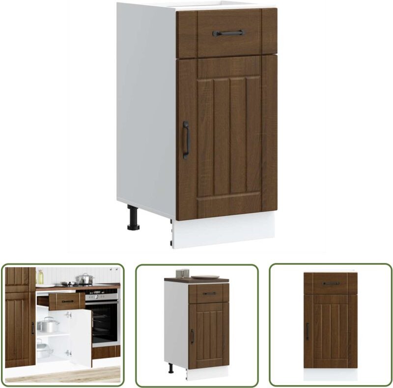 The Living Store - vidaXL Küchen-Unterschrank Lucca Braun Eichen-Optik Holzwerkstoff