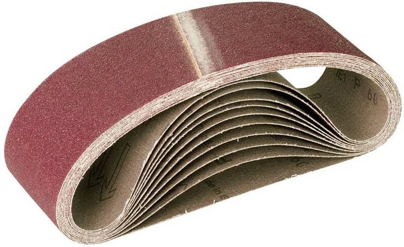 Fox Schleifbänder, 457 x 75 mm, f. Handbandschleifer, Normalkorund (10 Stk.) K120 - Miotools