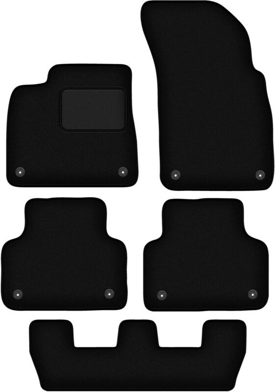 Schwarze Velours-Fußmatten für: Audi Q7 II 7-Sitzer (2017-)
