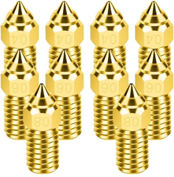 10-teilige Düse 0,4/0,6/0,8 mm 3D-Druckerzubehör M6 Hotend Extruder für 3 V3 Se/5 S1/7