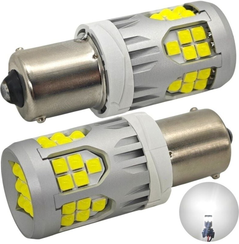 Stück P21W LED-Lampe BA15S 10-50V kein Fehler 3000lm starkes Weiß