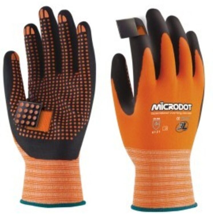 Nitrilhandschuh mit Mikropunkten, groß, Größe 9 3L