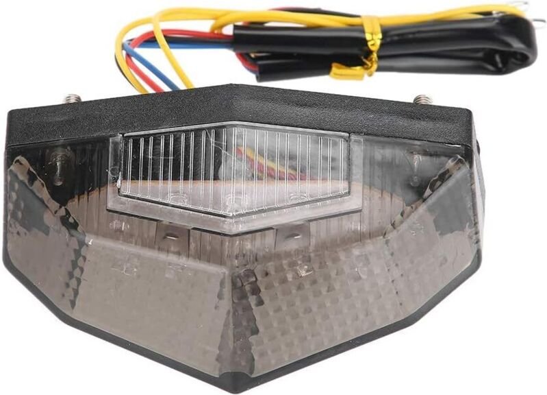 Linghhang - Motorrad-LED-Rücklichtanzeige, modifizierte Rücklichter mit Bremsblinker, DC12V, Motorrad-Kennzeichenbeleuch...
