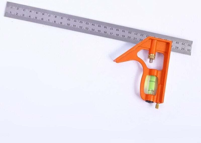 KZQ - Kombinationswinkel 300 mm – metrisch – universeller und präziser Kombinationswinkel aus Metall mit Anschlag und An...