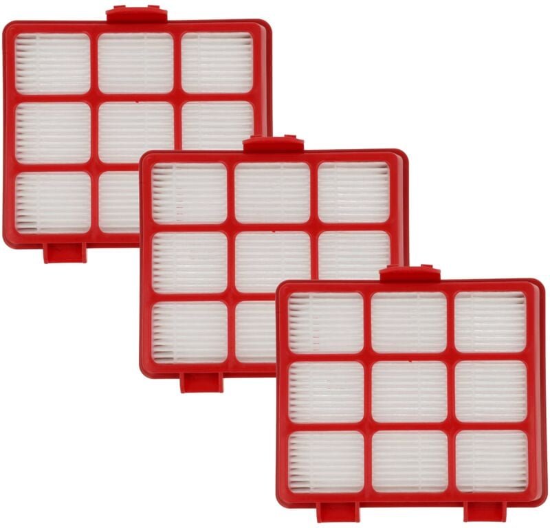 3x Staubsaugerfilter kompatibel mit Beko vco 32803 af, vco 32802 ad Staubsauger - Abluftfilter Rot Schwarz Weiß - Vhbw