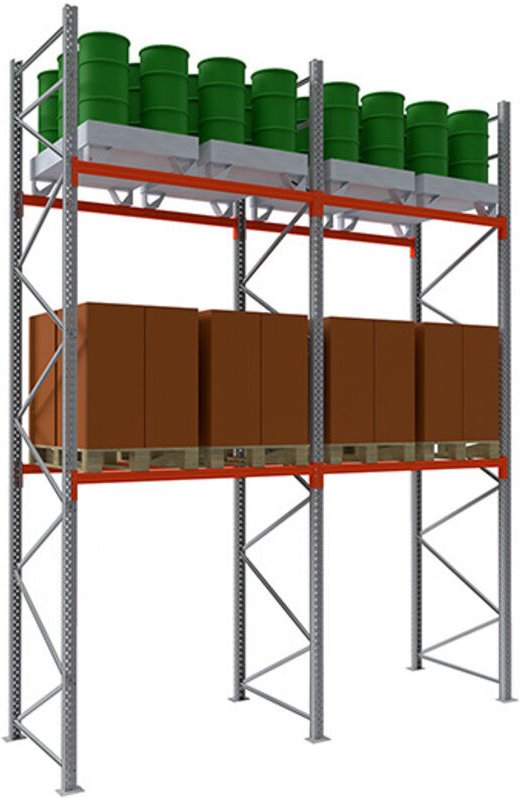 Palettenregale 2 Ebenen - Startmodul - Länge 1850mm - RAYPAL/P/2N/3518/D