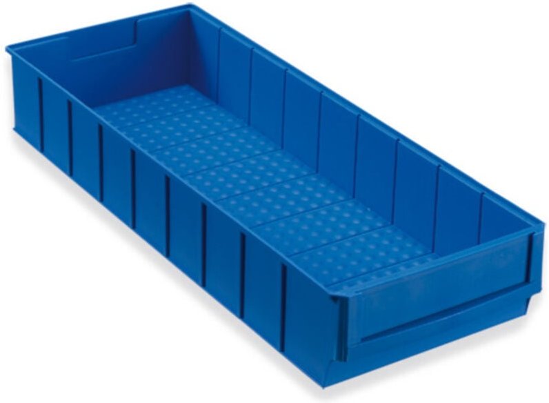 Regalbox aus pp, 500x183x81 mm blau, Volumen 6,00 l, breit - Hünersdorff