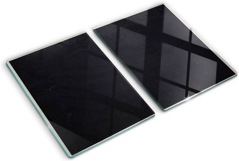 Tulup - Glasschneideplatten - Schneidebrett aus Glas - Herdabdeckplatten - Gehärtetes Glas – 2x40x52 cm (2er Set) - Schw...
